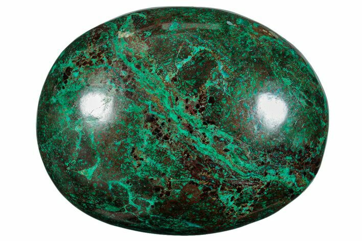 Polished Chrysocolla and Malachite Palm Stone - Peru #258686